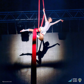 cirque artiste acrobate aerienne tissu drap foulard soi rideau aerien miss aerial silk spectacle numero attraction cabaret paca france provence alpe cote d azur var arbre noel  evenement festival mariage animation aurelia chalard show comite entreprise